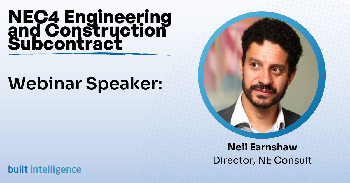Webinar - NEC4 ECS Part 2/6: Roles and responsibilities of the Contractor and Subcontractor under the NEC4 Engineering and Construction Subcontract (ECS)